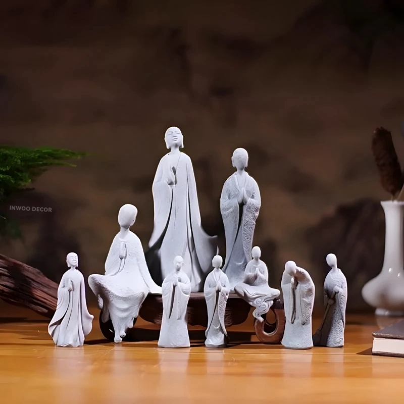 تمثال بودا حجر الراهب الصغير ، - مراجعة Bonsai Garden Desk وسعره